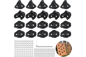 Mlijzard 20 Pack Rock Climbing Holds Extra Large for Kids and Adults, Polyethylene Climbing Rocks with Mounting Hardware, DIY Indoor Outdoor Playground Backyard Park Play Set (Black)