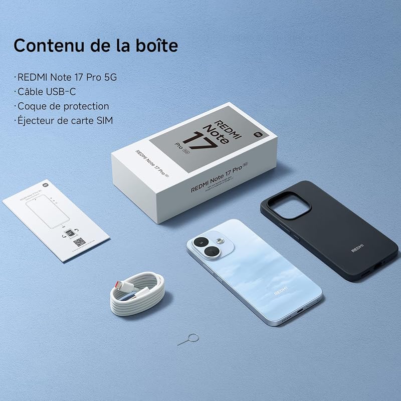 REDMI Note 17 Pro 5G, Smartphone 8+512 Go, Noir, Batterie 8340 mAh