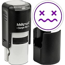 MaxMark Round Self Inking Emoji Stamp - Distressed