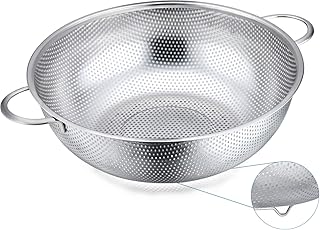 HaWare Sieb, Edelstahl Küchensieb Nudelsieb mit Griff, Ø28cm, Großes Mikroperforiertes Abtropfsieb Seiher zum Ablaufen & Spülen von Küche/Nudel/Gemüse/Obst/Reis, Spülmaschinenfest