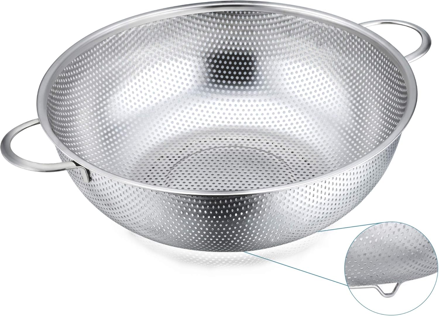 HaWare Sieb, Edelstahl Küchensieb Nudelsieb mit Griff, Ø28cm, Großes Mikroperforiertes Abtropfsieb Seiher zum Ablaufen & Spülen von Küche/Nudel/Gemüse/Obst/Reis, Spülmaschinenfest