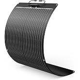 Callsun 50W Flexible Solar Panel 12V, ETFE Monocrystalline Solar Cell Charger for Power Station, RV, Marine, Boat Bimini, Trailer, Van, Car Battery Maintenance, Ultra-Thin Bendable Design