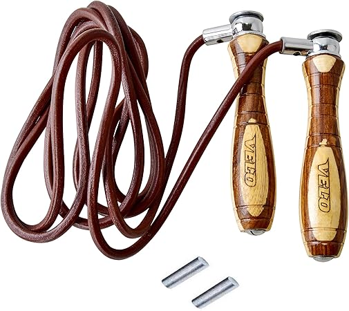 VELO Cuerda de saltar para fitness, fitness, boxeo, gimnasio, ejercicio, salto, entrenamiento profesional de cuero, artes marciales mixtas, cable de ...