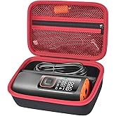 Case Compatible with Skight/for LOLSSA/for Teffim/for Hafuloky/for Frarome/for ILTIDE Tire Inflator Portable Air Compressor, Car Air Pump Storage Holder for Tube & Accessories (Box Only) - Red