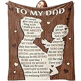 Paayna Gift for Dad from Daughter Son Flannel Throw Blanket, for Daddy Men, Birthday Ideas, to My Dad Present, Farmhouse Soft Bedding Sofa Blankets 50 x 60 in