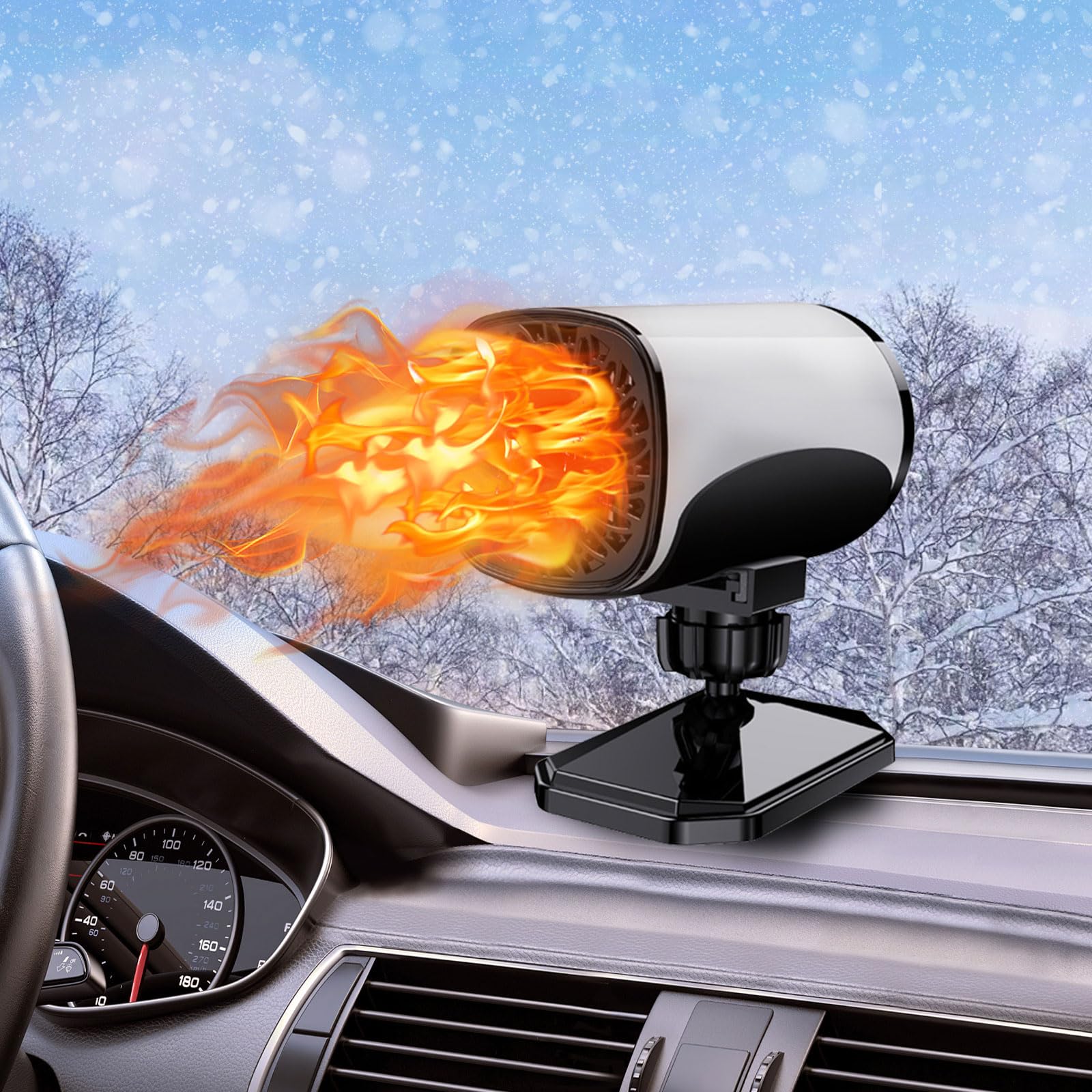 Photo 1 of 12V 150W Portable Car Heater Fast Demisting Defroster, Automobile Car Heater Can Heat Rapidly inwith Heating Cooling Air Purify, 360Degree Rotary Defroster Portable Car Heater (FF-13)