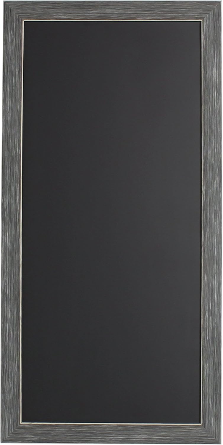 DesignOvation Wyth Framed Magnetic Chalkboard, 13x26, Gray: Home & Kitchen