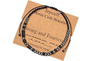 JoycuFF Inspirational Morse Code Bracelets for Men Women Mothers Day Fathers Day Birthday Christmas Gifts for Mom Mother Father Daughter Aunt Grandmother Jewelry Cord Wrap Memorial Graduation
