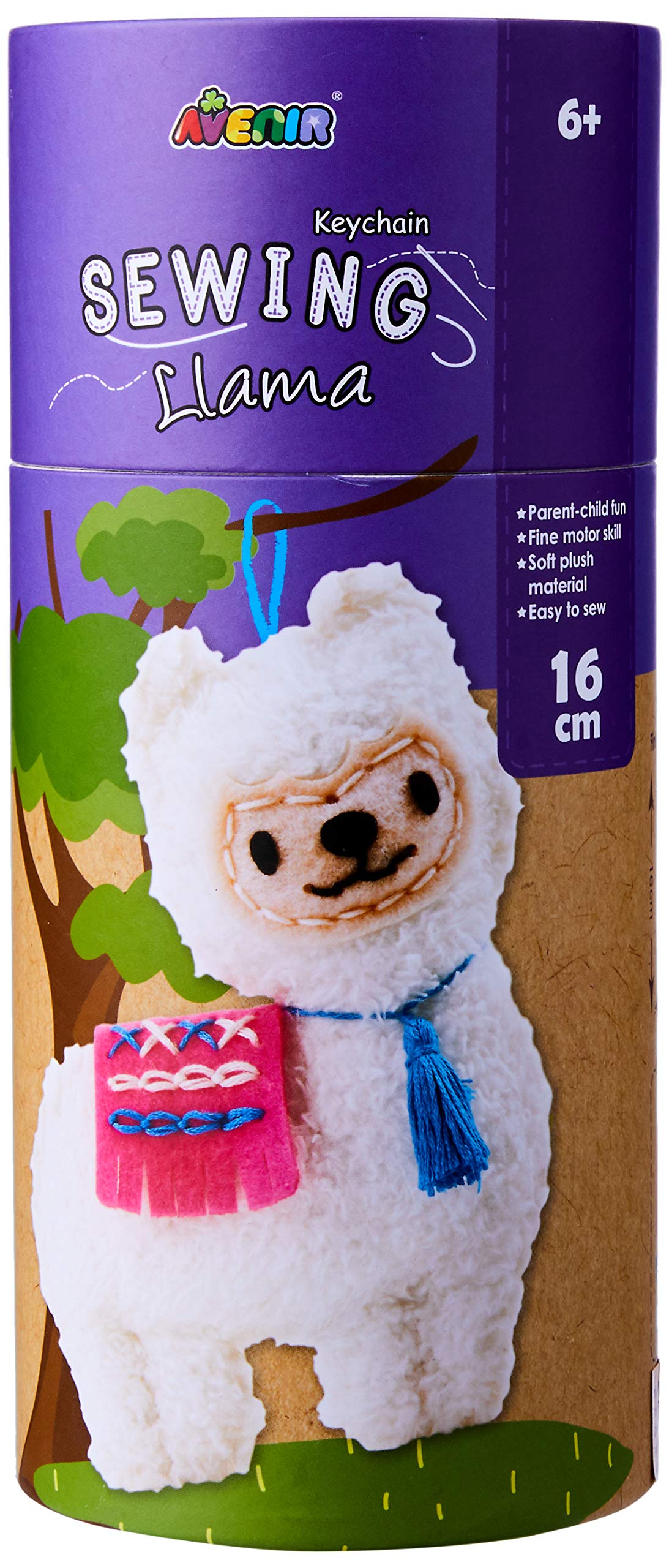 Avenir Sewing Keychain Llama, Multi Colour DIY Creative Activity kit 6+