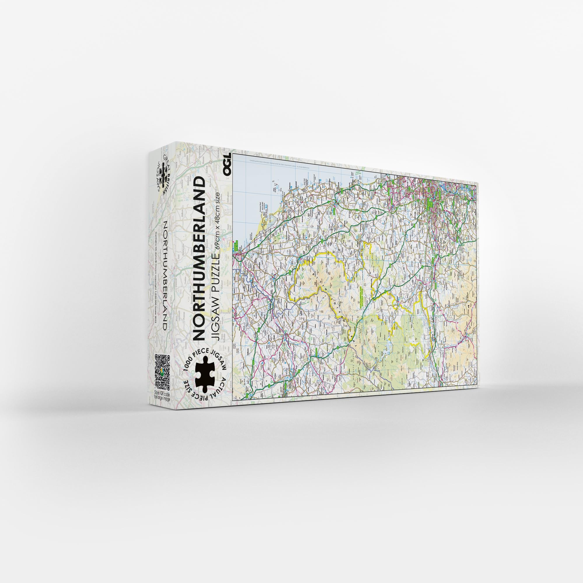 Pieceful Maps Jigsaw Puzzle | Great British Jigsaws | Small Batch Made | Sustainable Jigsaw Puzzles (Northumberland)
