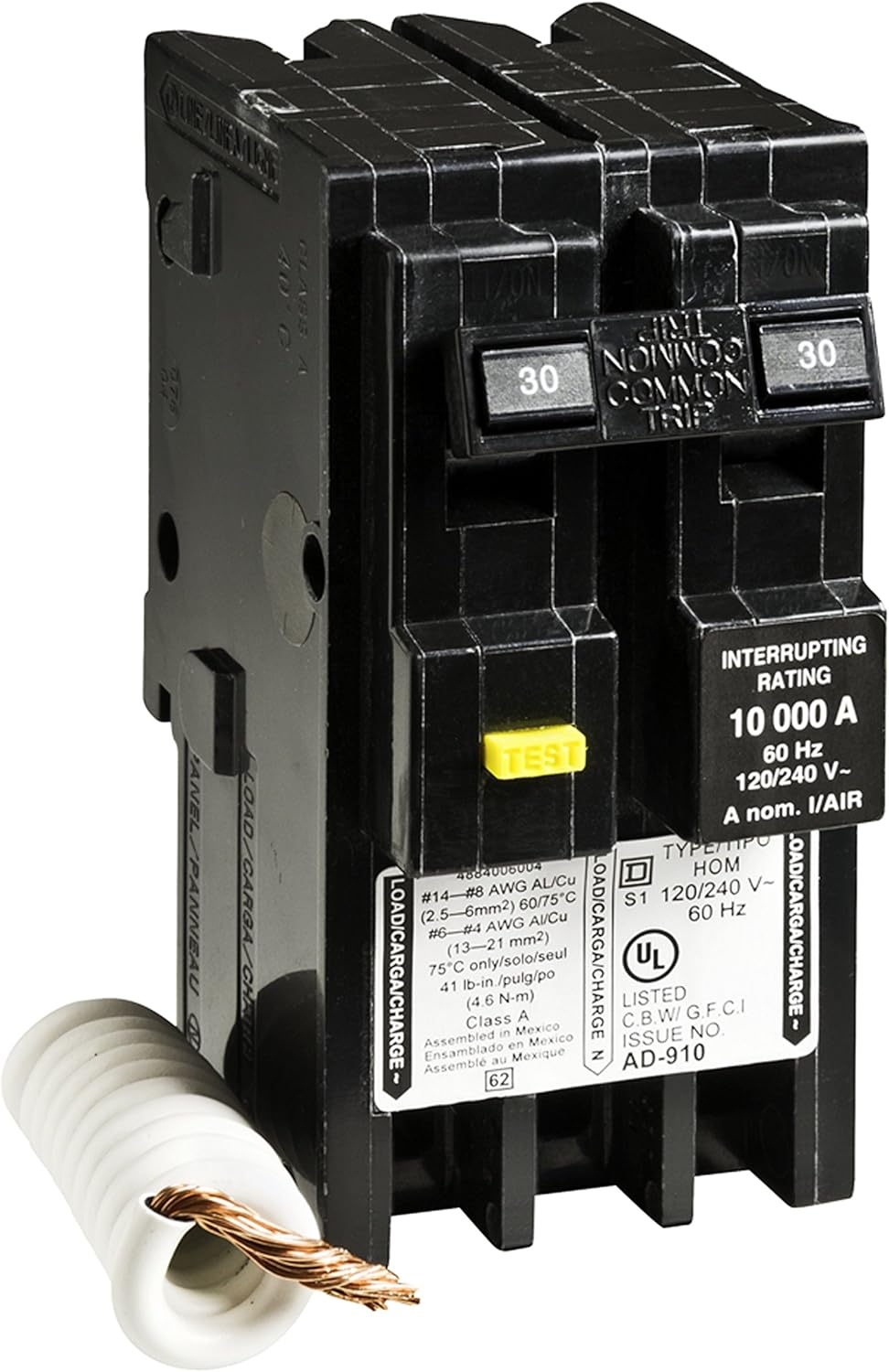 Square D by Schneider Electric HOM230GFIC Homeline 30 Amp Two-Pole GFCI Circuit Breaker, - - 
