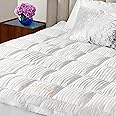 BELLE TERRE 100% Viscose Derived from Bamboo Cooling Mattress Topper King Size - Ultra Soft & Thick Mattress Pad - Bed Cushion with Cover and Deep Pockets