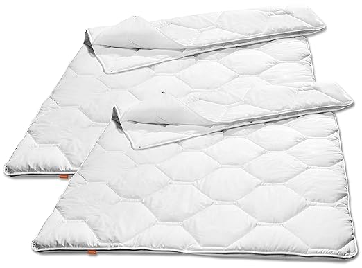 sleepling 2er Set 191130 Basic 160 Decke Mikrofaser 4-Jahreszeiten 155 x 220 cm, weiß