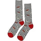 SockFly Smoking Dog Dress Socks Funny Novelty Crazy Fun Design Men Size 8-12 Cotton Casual Crew Colorful Funky Fancy Socks Gift for Men