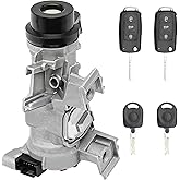 1K0905851B Ignition Switch Lock Cylinder with Intelligent Key fit for Volkswagen VW Jetta 2006-2018, Rabbit 2006-2009, Golf 2004-2011, EOS 2007-2011 Ignition Starter Switch 1K0905865,1K0905851