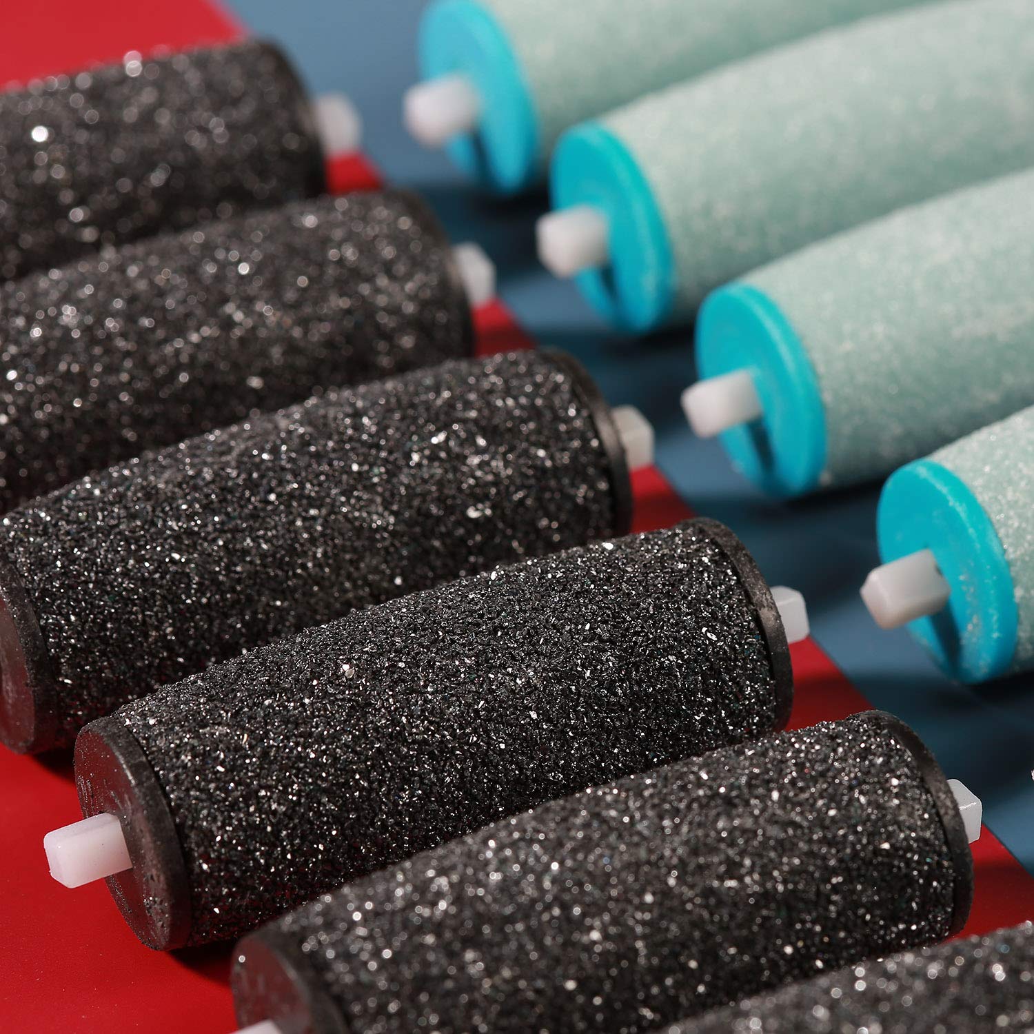 12PCs Pedi Refill Rollers -Compatible with Amope pedi perfect footfile (6Extra 6Regular(blue)) : Beauty