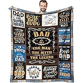 SIKLTY Dad Gifts Throw Blanket 60" x 50", Birthday Gifts for Dad from Daughter Son, Father Gifts from Kids, Dads Birthday Gifts Ideas