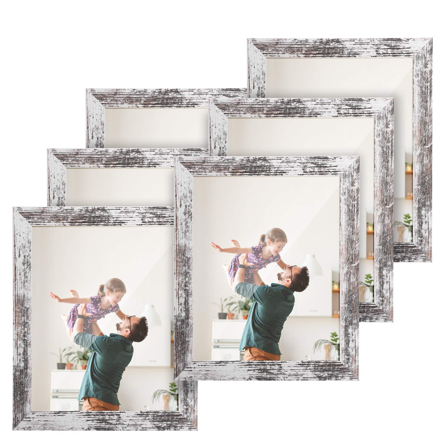 Buy TWING 8x10 Rustic Picture Frames Set of 6 Distressed White