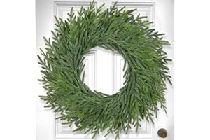 LZNPA 26 Inch Christmas Wreaths for Front Door Real Touch Large Xmas Winter Pine Cedar Wreaths for Windows Outdoor Indoor Christmas Holiday Home Yard Farmhouse Wall Front Door Porch Hanging Decor Clearance