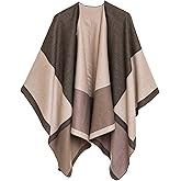 Women's Shawl Wrap Poncho Ruana Cape Cardigan Sweater Open Front for Fall Winter