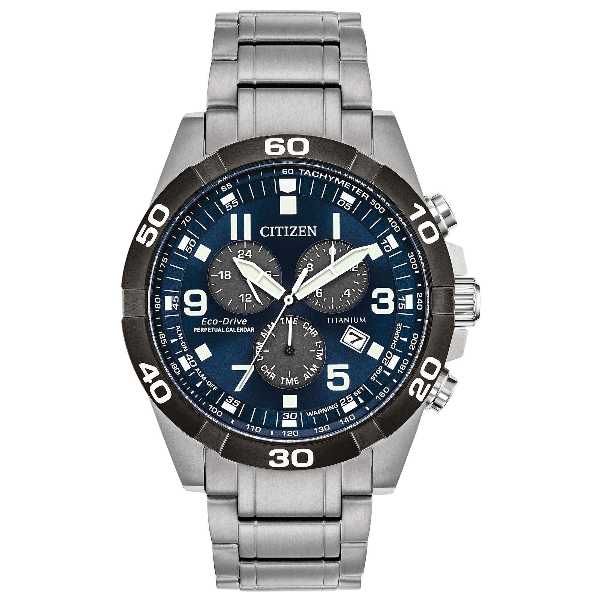 Reloj cronógrafo Citizen Eco-Drive Sport Casual Brycen para hombre, Super Titanium™, calendario perpetuo, taquímetro de 12/24 horas, alarma, fecha