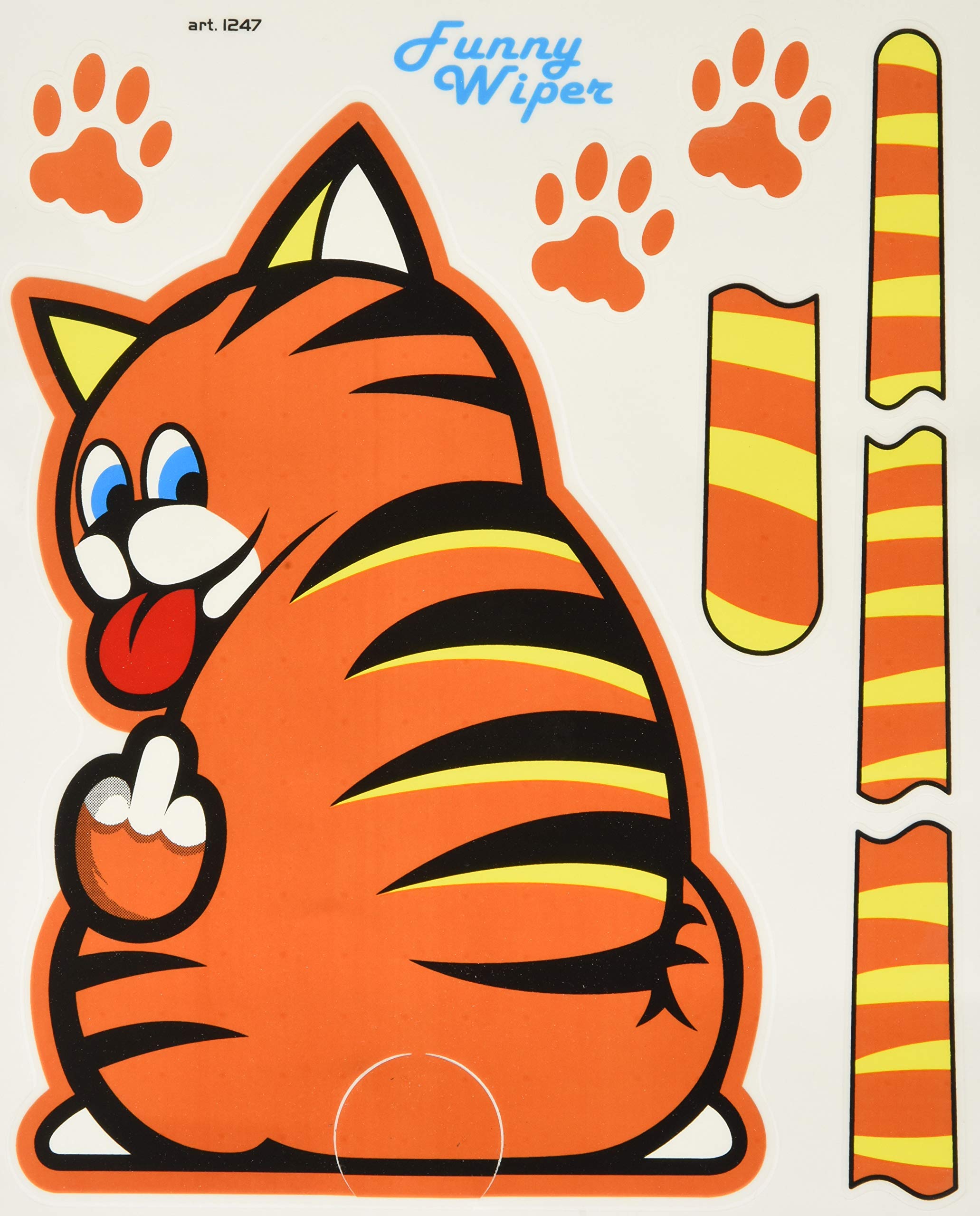 Funny Wipers Rear Window for Car Stickers, Brown Cat