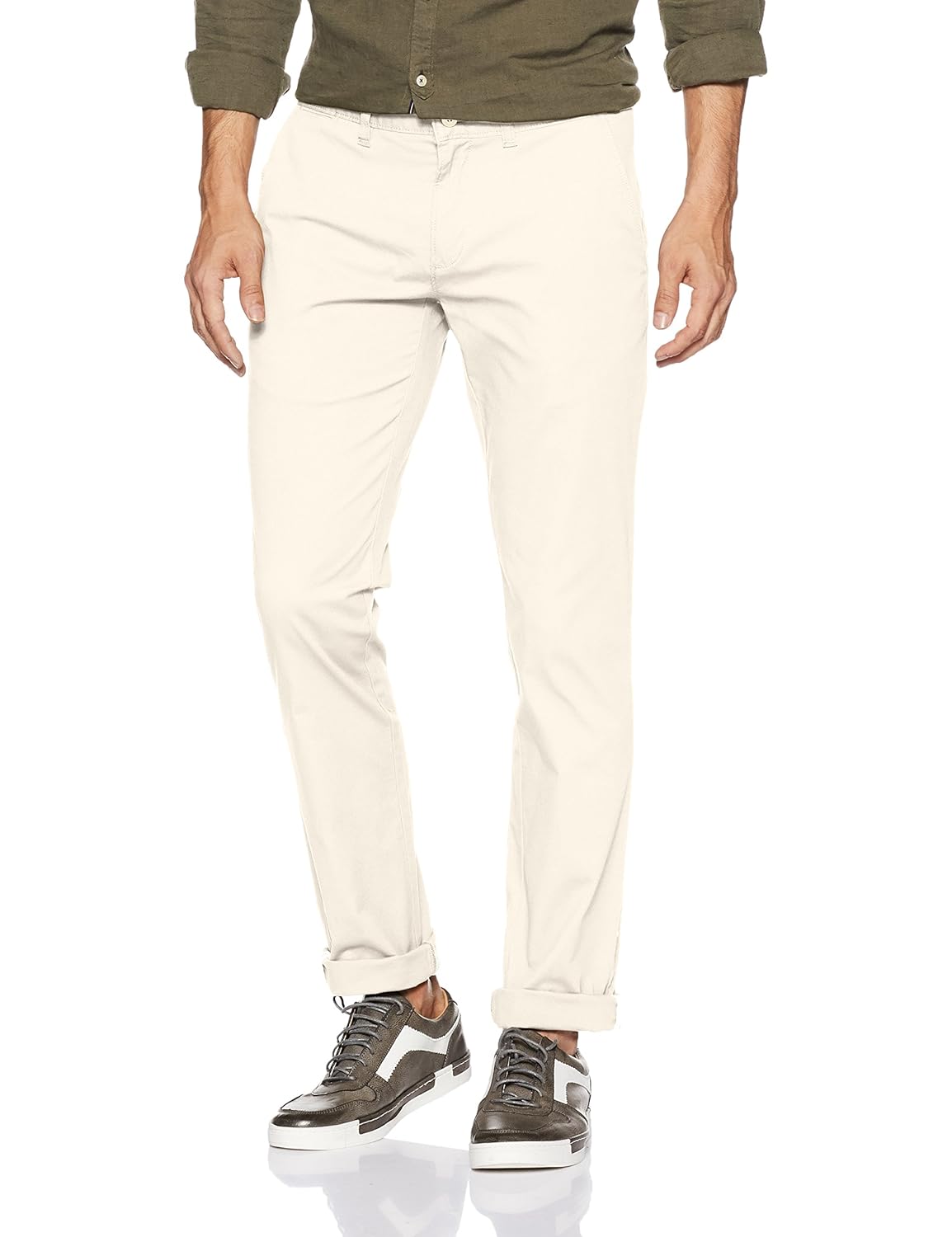 ruggers men's tapered fit casual trousers