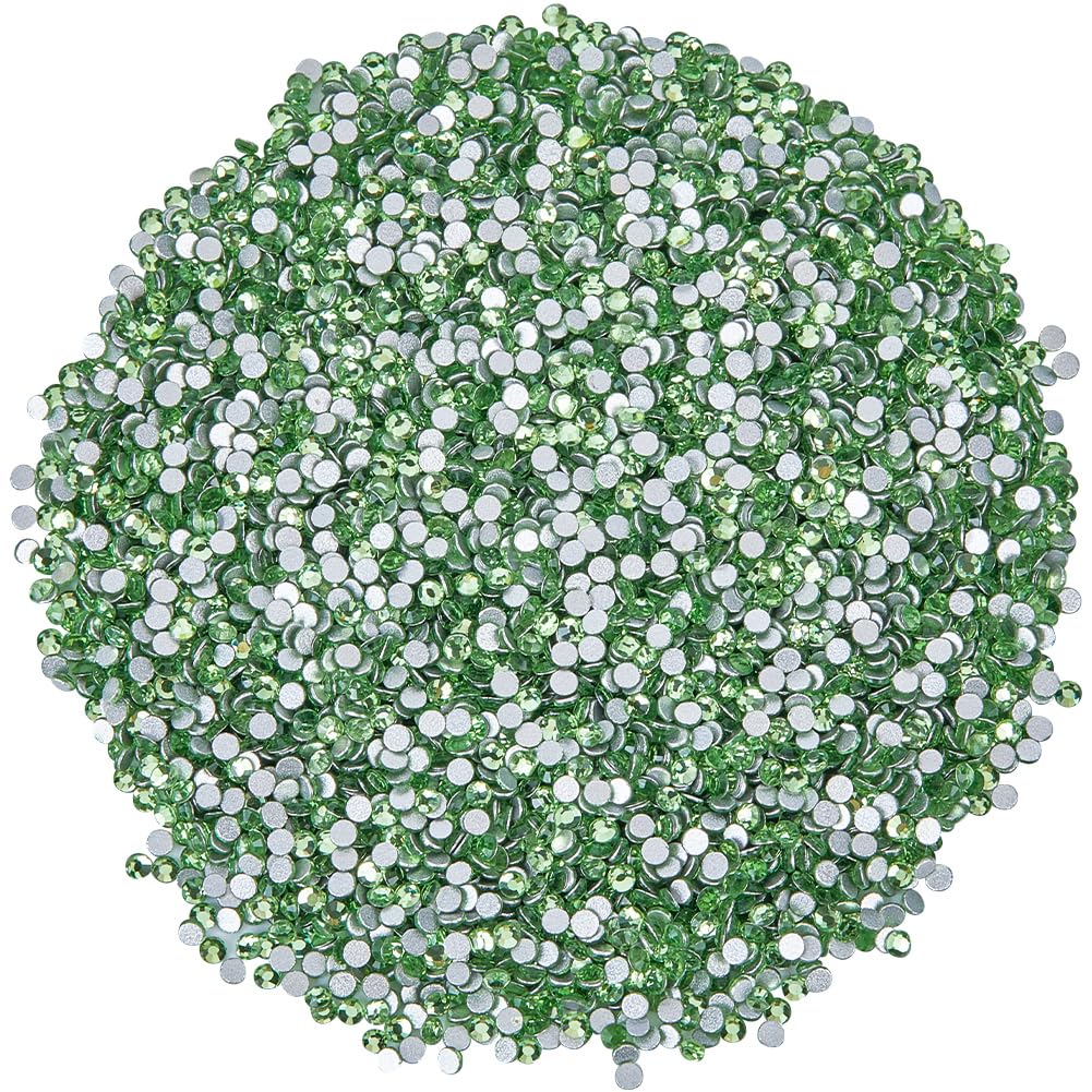 SUNNYCLUE 1 B0X 5760Pcs Diamond Art Replacement Gems Flatback Rhinestones Bulk Glass Rhinestone Faceted Half Round Green Painting Small Beads for Crafts Clothing Shoes DIY Decorations Nail Hairpin
