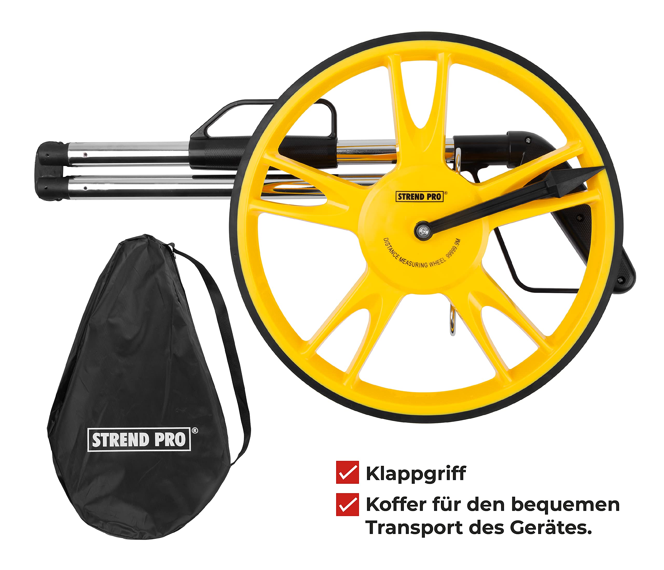 STREND PRO Entfernungstrecken Messrad 0-9999 meter | Messrad Meterzähler zur genauen Messung von Linien, Flächen, Messgerät Entfernung, Messwerkzeug… 4