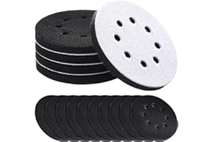 LOOPEER 15 Pcs Soft Density Interface Pads 5 Inch 8 Holes Hook and Loop Sponge Cushion Buffer Backing Pad Foam Sanding Interface Pads for Orbital Sander Automotive Woodworking Polishing