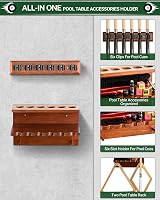 EXTCCT Hardwood Wall Mount Pool Cue Rack six cues Oak solid wood view 4