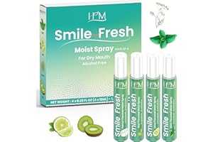 HAPPY MOMS HM - Dry Mouth Flavoured Spray Xylitol - Alcohol Free | Instantly Hydrate & Moisturize | pH Balanced | Promotes Saliva Production & Soothes, Bad Breath | Pack of 4 x 0.33 oz [1.35 Oz]