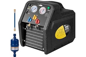 VIVOHOME 1 HP Dual Cylinder Portable Refrigerant Recovery Machine R32 R1234yf R454B, Oil-Less Freon Recycling Unit for Vapor 