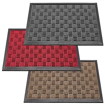 deco-mat Robuster Fußabtreter für Aussen – Türmatte Rutschfest mit Gummi-Bürste – Schmutzfangmatte – Fußmatte GRAU - 40x60cm