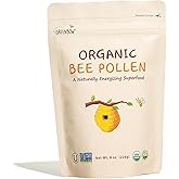 Greenbow Organic Bee Pollen - 100% USDA Certified Organic, Non-GMO, Halal, Kosher Certified, Pure & Natural Bee Pollen - Superfood Packed with Proteins, Vitamins & Minerals - Gluten Free - 8oz