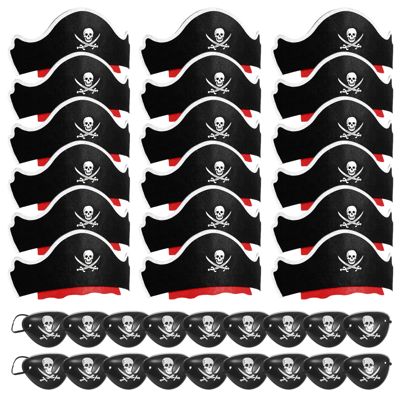 Photo 1 of Legigo 36 Pcs Pirate Hat with Eye Mask - Classic Costume Cap Accessories for Pirate Party Cosplay Caribbean Dress, Black
