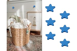 CCHHYYT Stargallery 6 Pieces Cute Cartoon Shape Knobs for Furniture Soft Rubber Knobs for Cabinet Drawer Dresser Closets Organizer Desk Box Bookcase (Blue, Star)
