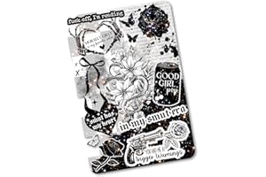 APPALACHIAN ARTISANS Clear Back Cover Insert for Kindle | Bookish Gothic Black and White Kindle Cardstock Insert for Clear Case | Booktok Smut Morally Gray Stickers Inserts | Book Gifts (Kindle Colorsoft)