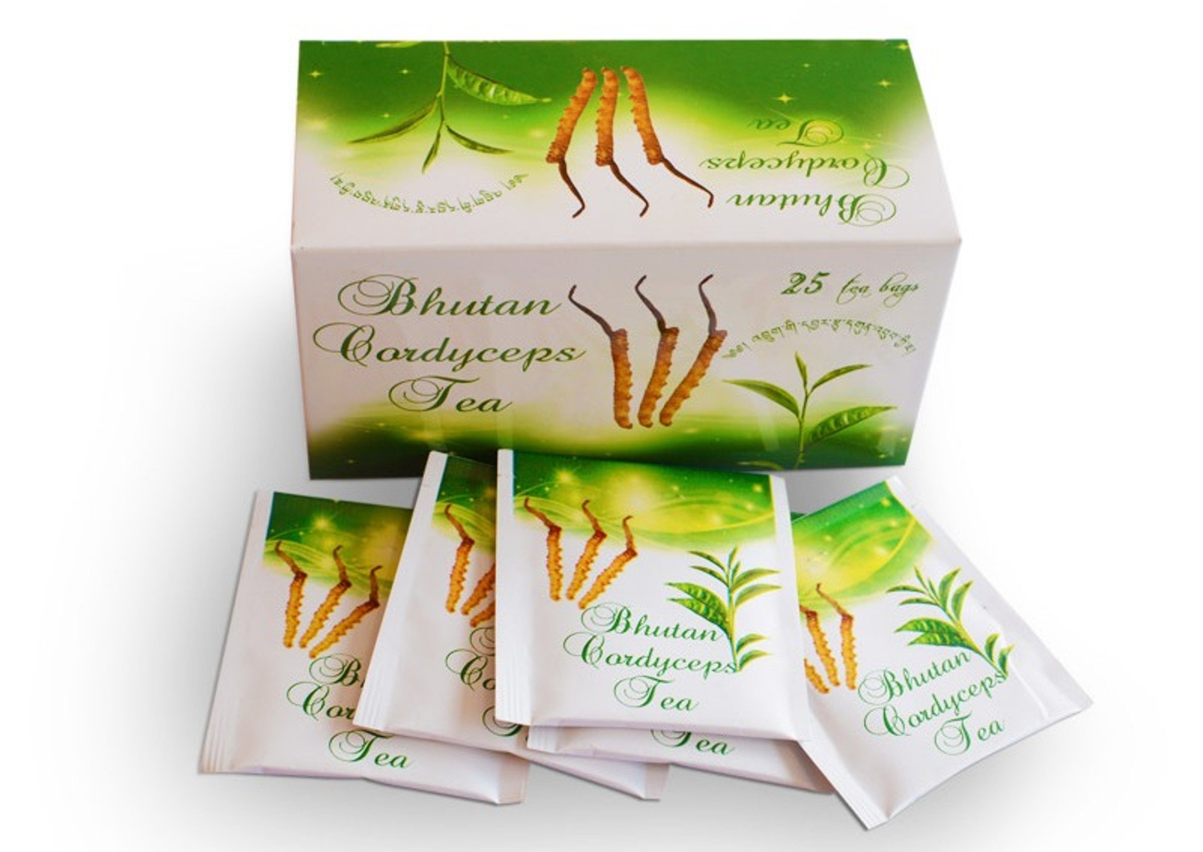 Cordycep Green Tea 25 tea bags X 2 Box From BHUTAN (Express shipping)