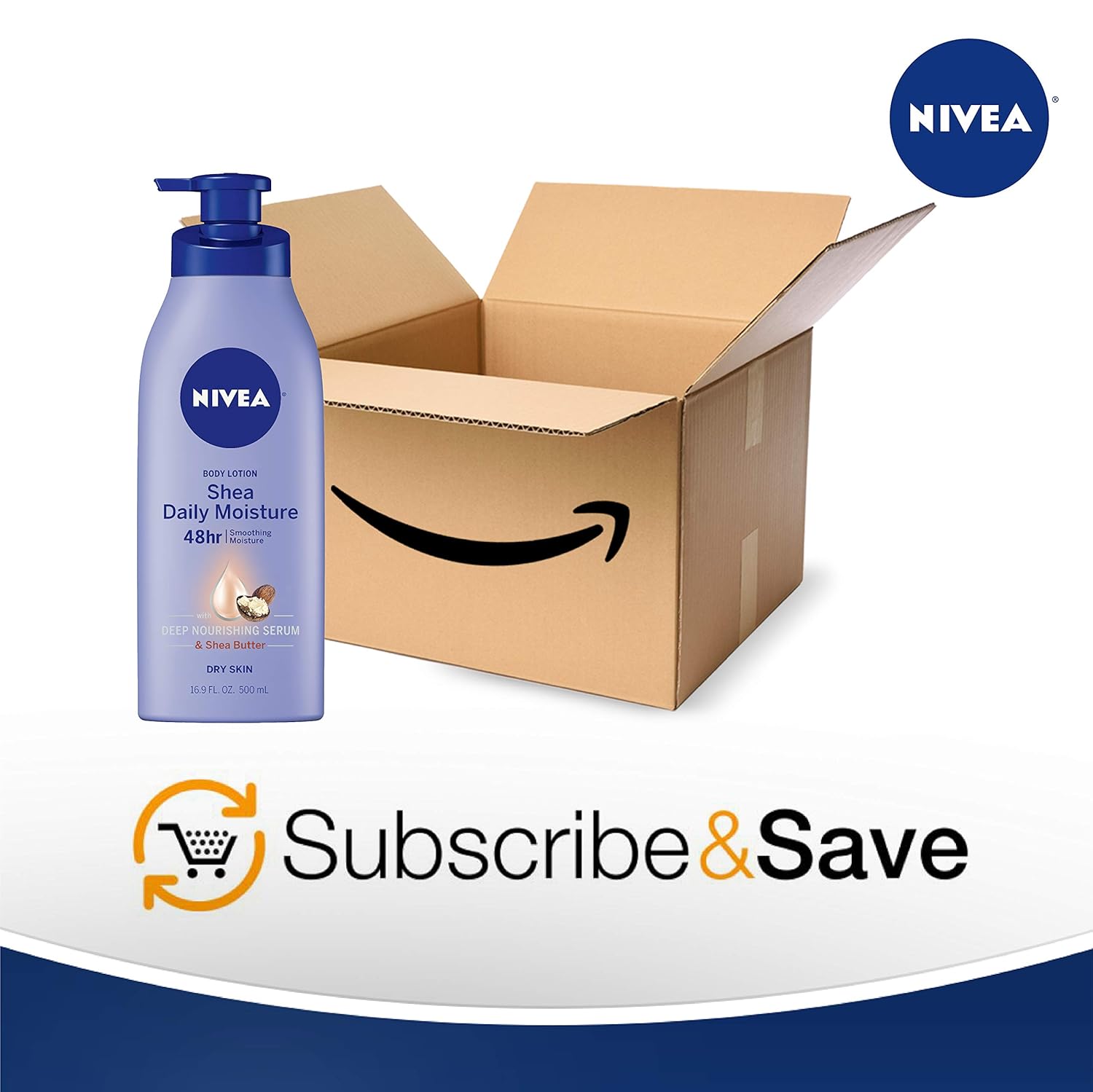 NIVEA Shea Daily Moisture Body Lotion, Dry Skin Lotion with Shea Butter, Pack of 6, 2.5 Fl Oz Travel Size Toiletries : Beauty