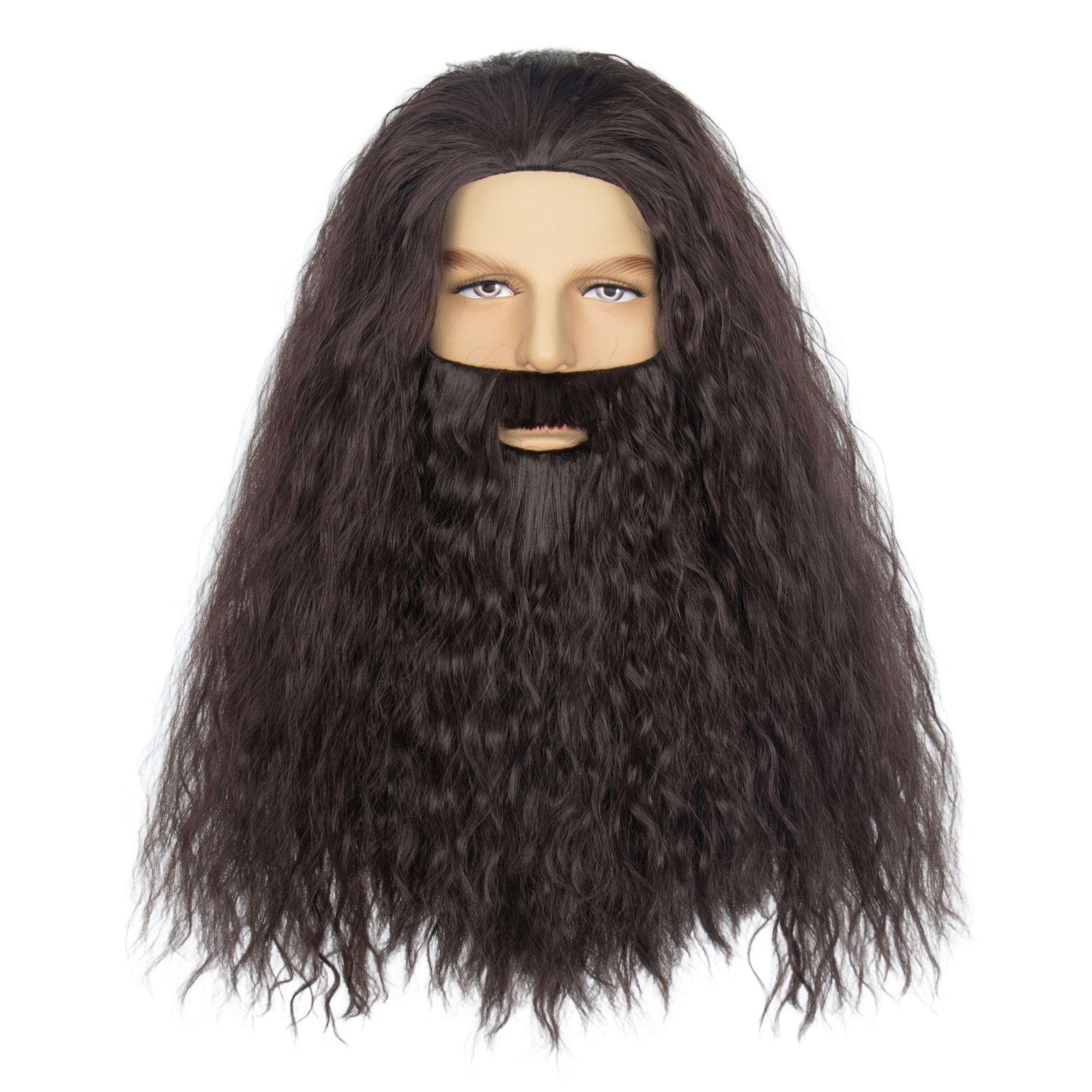 Photo 1 of *PARTIAL SET - See Clerk Notes*
Yan Dream Man Long Brown Curly Wizard Wig and Beard Set Men Funny Costume Cosplay Party Wig