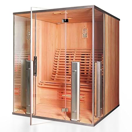 Infrarotkabine'Argos II',2-3 Personen, rotes Zedernholz, Wärmekabine, Sauna, Infrarotsauna, Infrarotwärmekabine