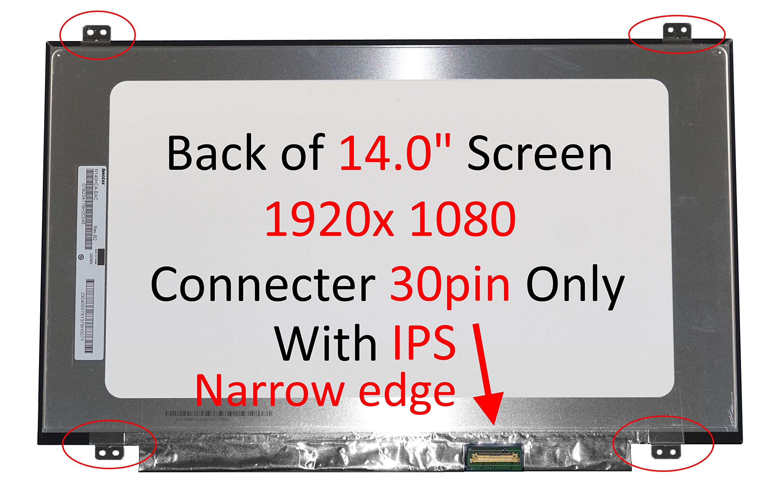New 14" Screen N140HCE-EN1 1920x1080 30 pin Narrow bazel Matte LCD Replacement (IPS)