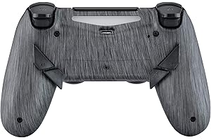 eXtremeRate Brushed Silver Dawn Programable Remap Kit for PS4 Controller with Upgrade Board & Redesigned Back Shell & 4 Back Buttons - Compatible with JDM-040/050/055 - Controller NOT Included