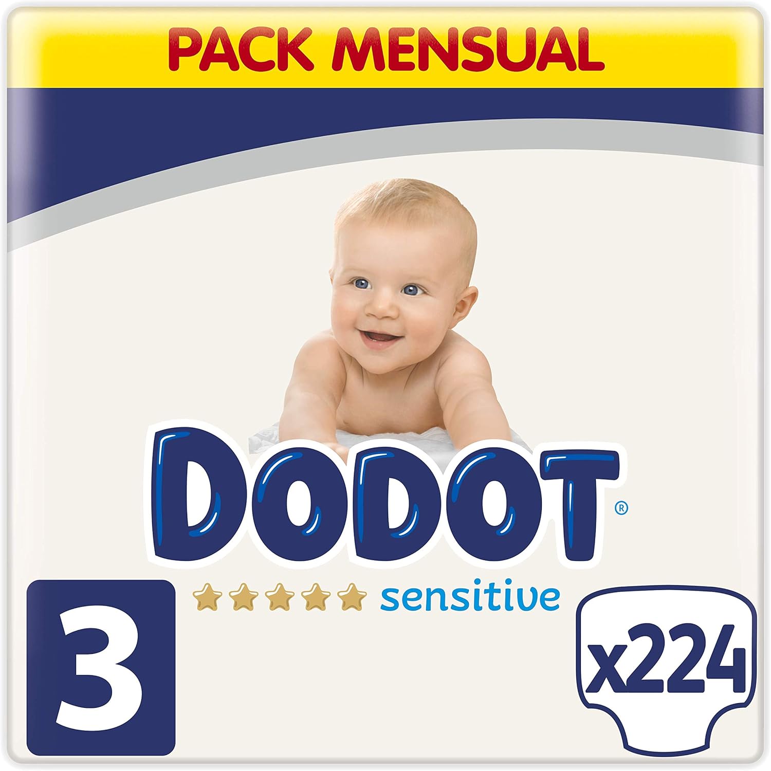 Dodot Sensitive pañales talla 3, 224 pañales, 6-10 kg: Amazon.es: Salud y cuidado personal