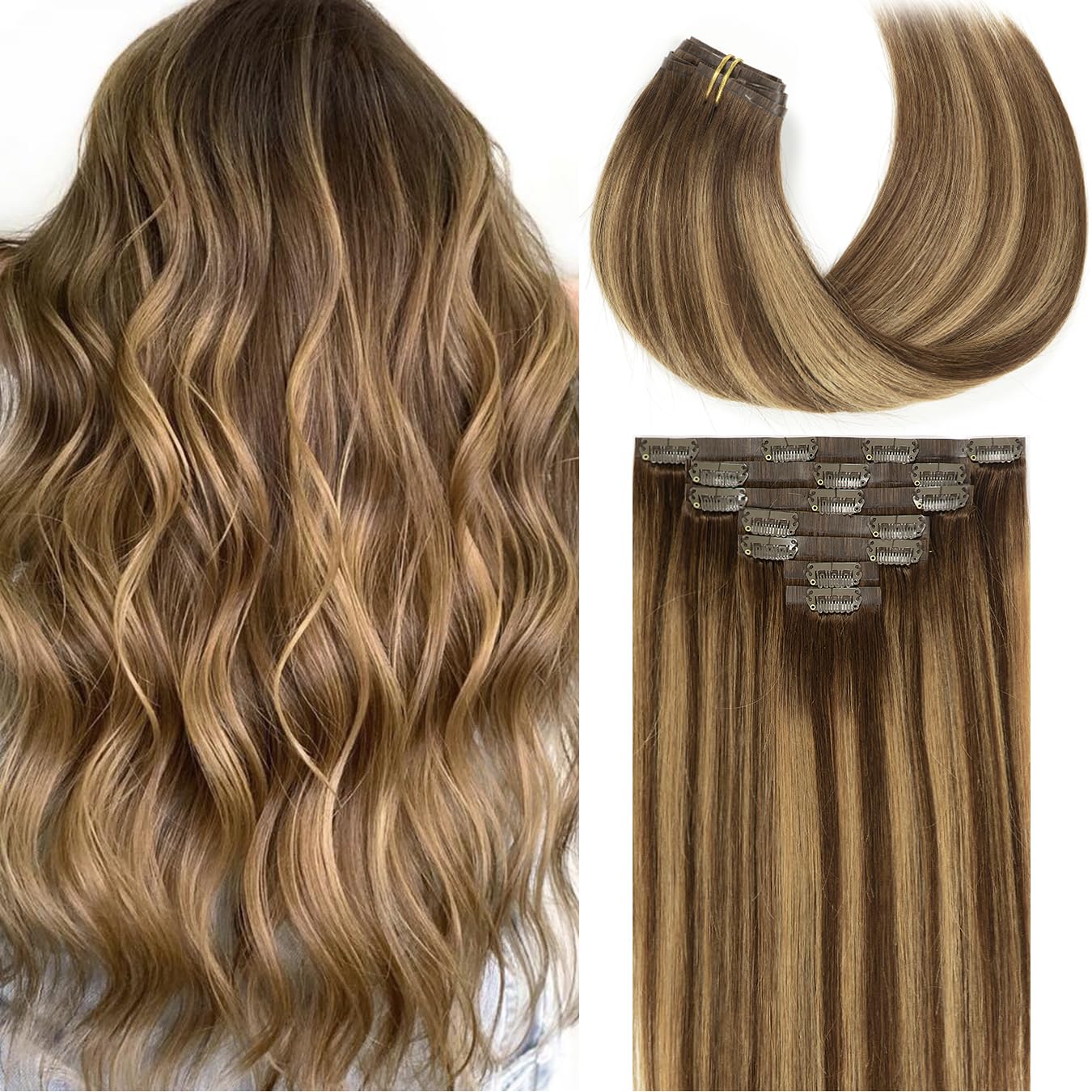 Seamless Clip In Remy Hair Extensions Human Hair Invisible PU Skin Weft Seamless Clip In Remy Hair Extensions Human Hair Invisible PU Skin Weft
