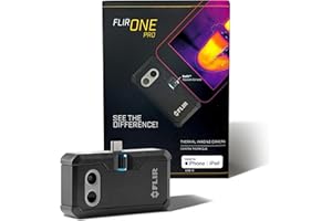 Flir One Pro - Thermal Imaging Camera for iOS Smartphones (iPhone 15 and Newer w/USB-C), 480x360 Super Resolution (160x120 Na