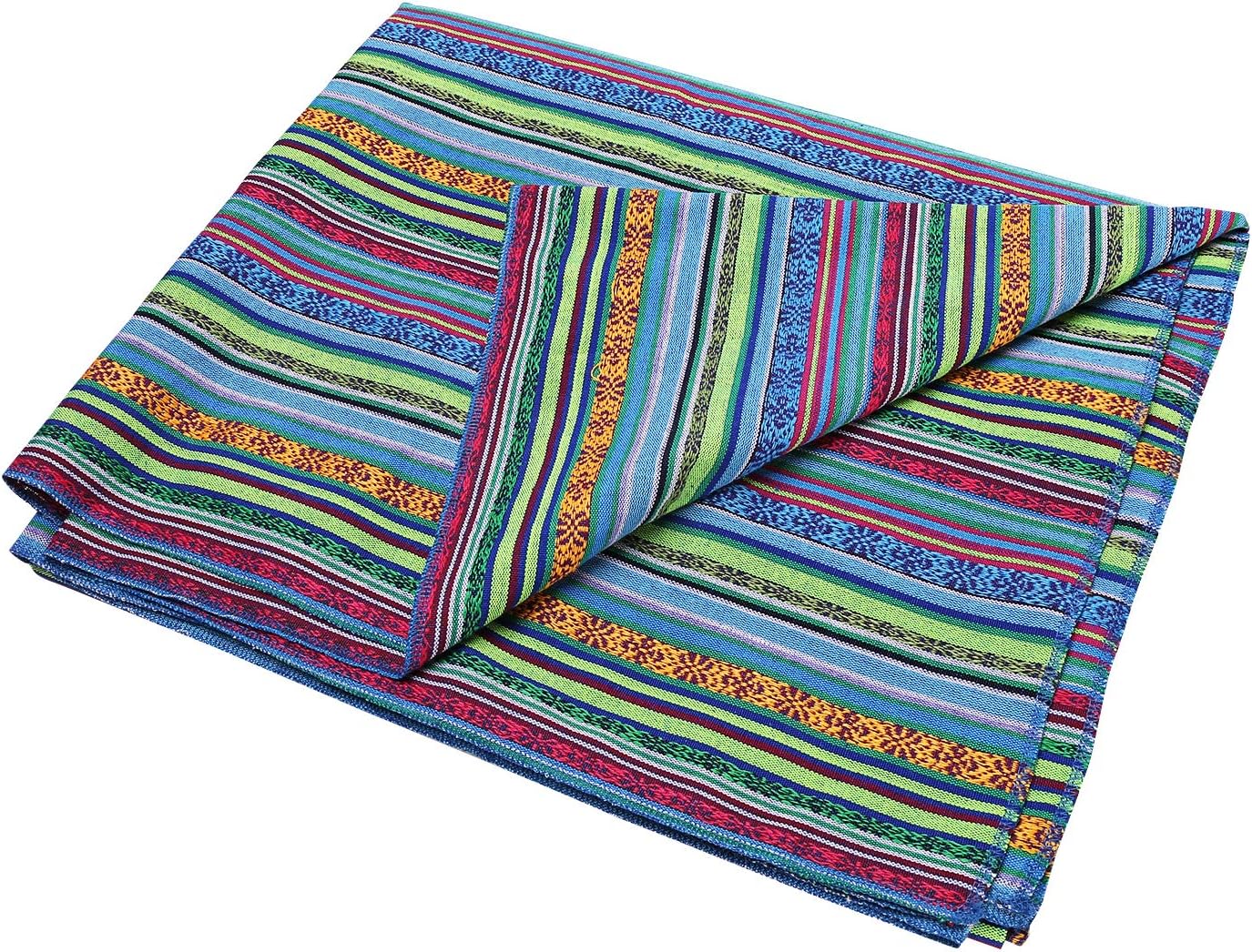 LGHome Yoga Blanket Mexican Serape Blanket Green 60x72inch Mexican Falsa Blanket for Living Room, Car Seat Cover, Beach, Picnic