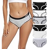 TUTUESTHER Women’s Underwear Cotton Hipster Panties Mid Rise Briefs for Ladies Full Coverage Girls Underwear Pack