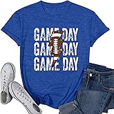 Game Day T-Shirt Woman Lightning Print Short Sleeves Top Vintage Gameday Football Shirt Squad Sport Season Tees